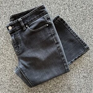 White House Black Market Jeans‎ Womens 6 R 31x31 Blanc Flare Leg Black Stretch